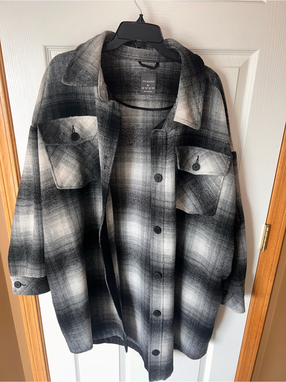 Black and Gray Plaid Shacket
